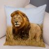 Africa Lion Pillow Case Decor Wild Animal Pattern Print Pillowcase Super Soft Plush Cushion Cover for Car Sofa Home 45x45cm