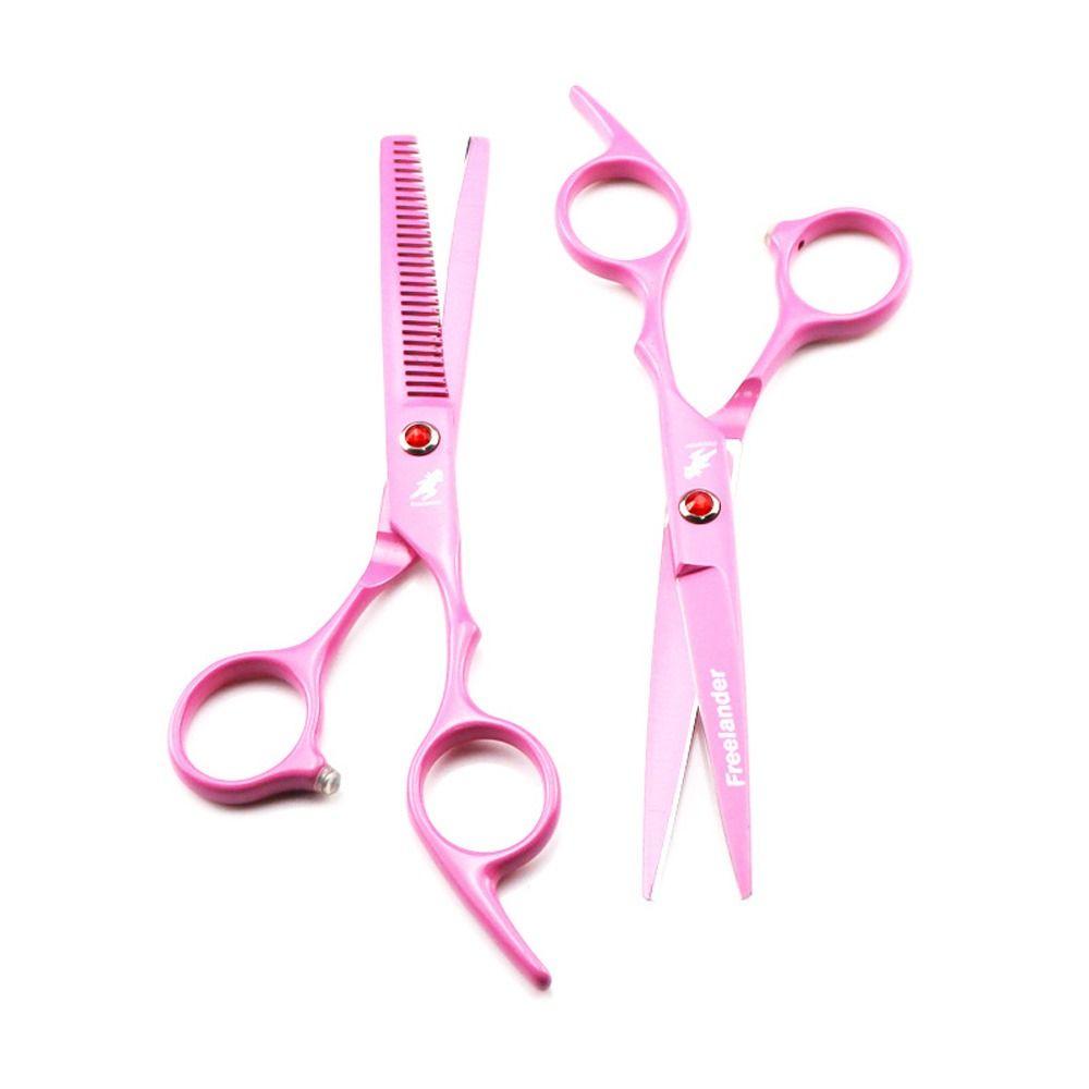 High Quality Stainless Steel Pink Hair Cutting Scissors Barber Scissors Thinning 6.0 Inch