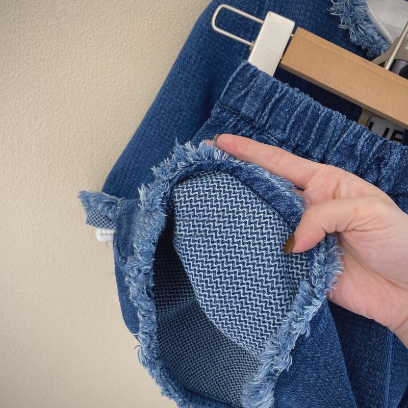 Юбка, костюм для девочек, комплект из двух предметов, осенний детский костюм, удобная темпераментная джинсовая куртка с кисточками