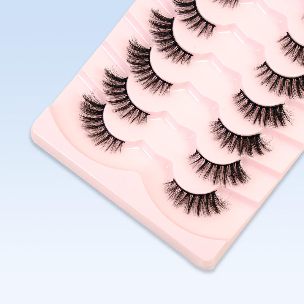 Middle East Half-eye 3D Short Cat Eye Eyelashes 7 Pairs of False Eyelashes Simulated End-of-eye Half-section