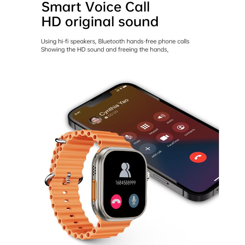 Smart Watch Ultra 8 Men Women Wireless Charging Sport Smartwatch Bluetooth Calls Heart Rate Waterproof For IOS Android Phone
