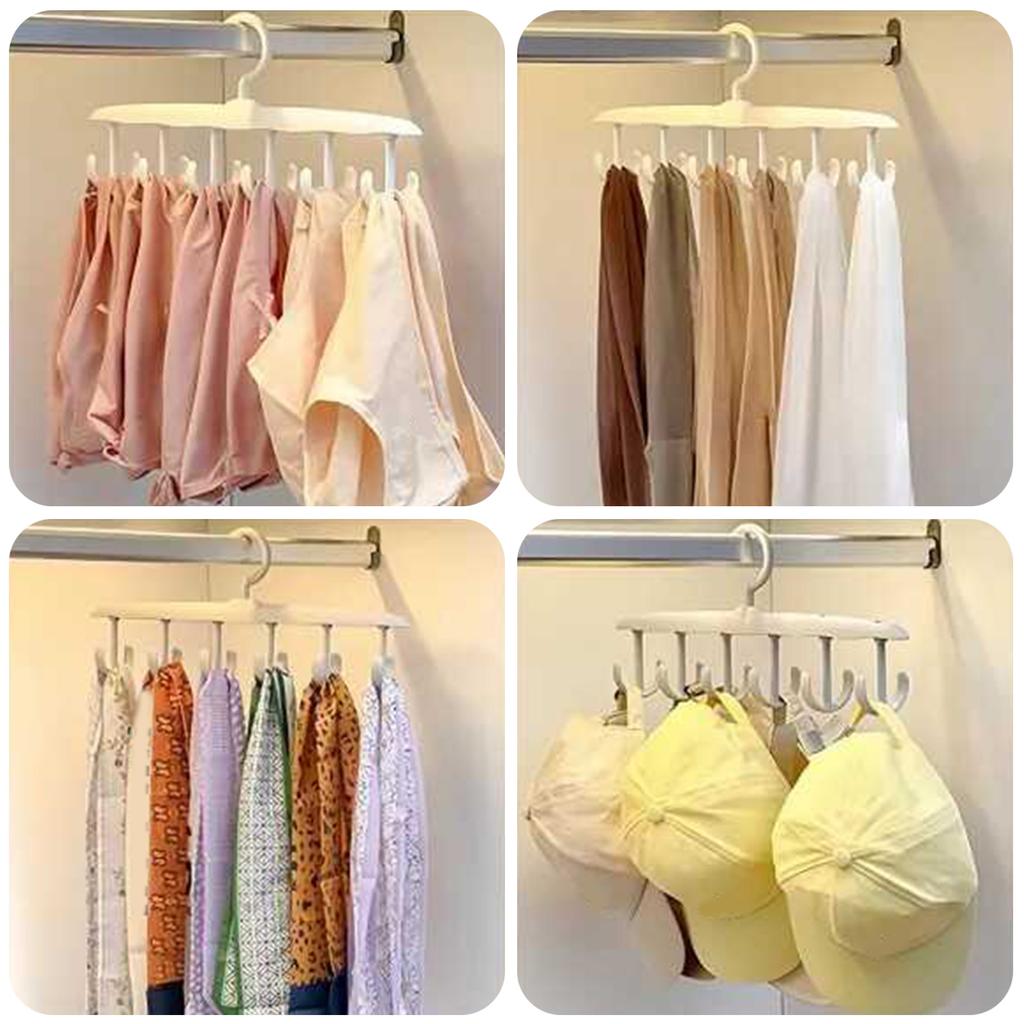 Вращающаяся на 360 градусов вешалка для одежды с волнистым дизайном для экономии места, для хранения и организации дома, в общежитии