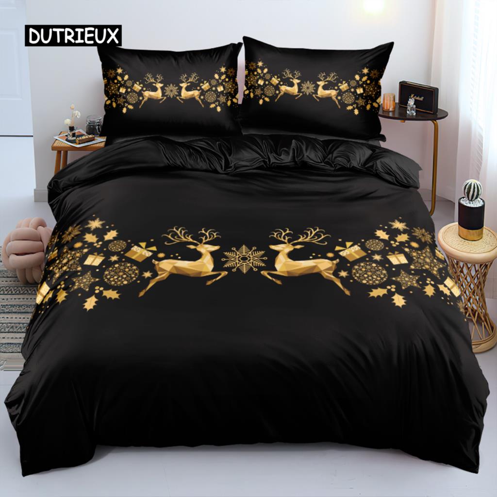 3D Floral Bedding Set Duvet/Quilt/Comforter Cover Sets Flower Bed Linen Merry Christmas Design Custom King Queen Full Size