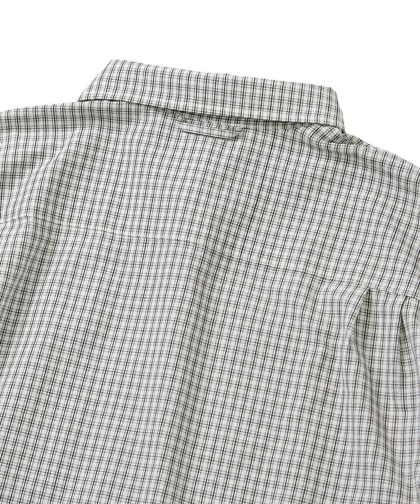 FOUNDPOCKET Рубашка с коротким рукавом в клетку Bidi с карманом Цвет: Слоновая кость