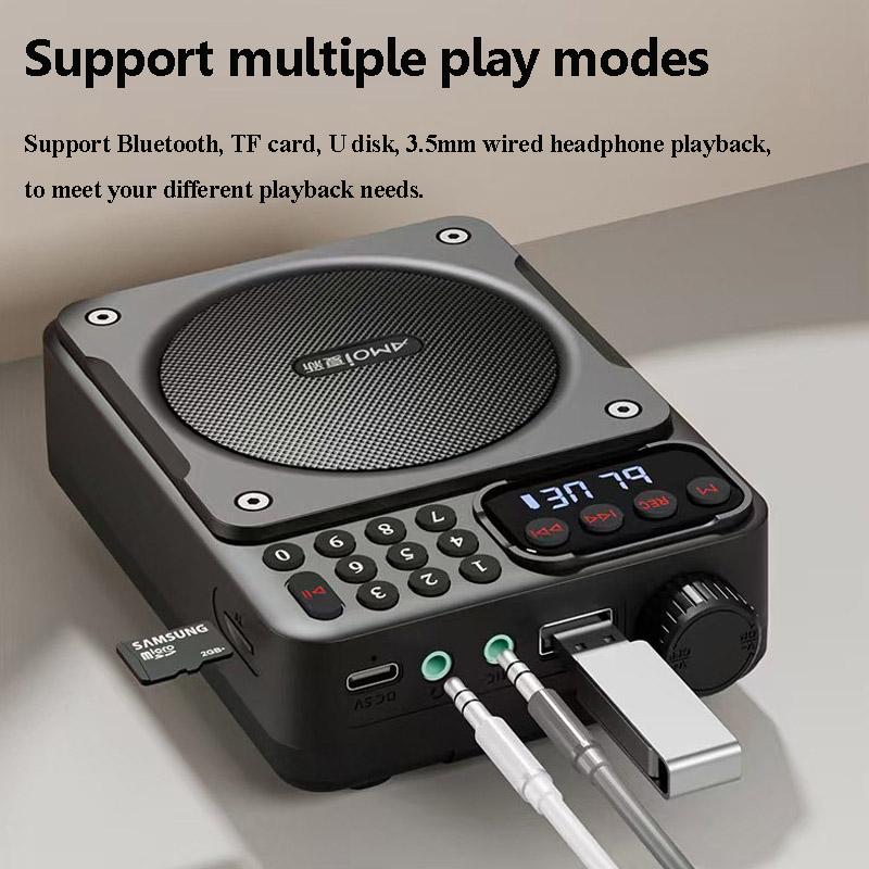 Мини Цифровое FM Радио HD Дисплей 76-108 МГц Радио Беспроводной Bluetooth 5.3 Динамик Портативный Усилитель Голоса с Слотом для TF-карты USB