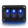 3-клавишная панель тумблеров с синей светодиодной подсветкой для автомобиля, дома на колесах, грузовика, лодки, морской техники 12 В-24 В