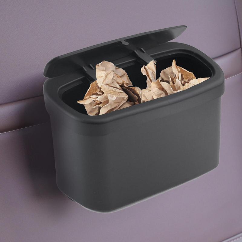 Автомобильный мусорный бак Автомобильные мусорные баки Подвесное ведро для хранения с простым дизайном и пресс-крышкой для хранения мелочи для сотовых телефонов и