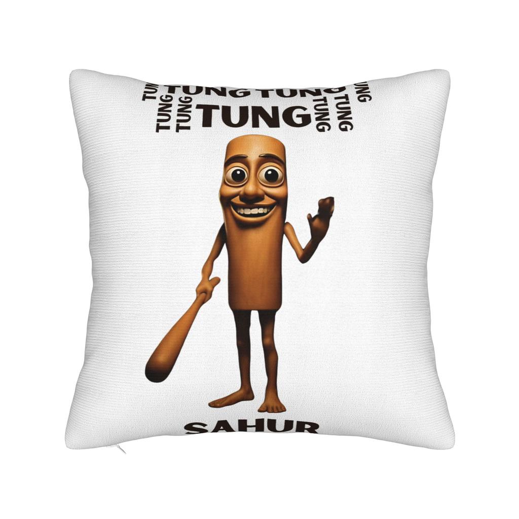 Tung Tung Tung Sahur Funny Meme Pillow Case  Graphic Pillow Cover For Wedding Party Home Decor Cute Funny Pillowcases