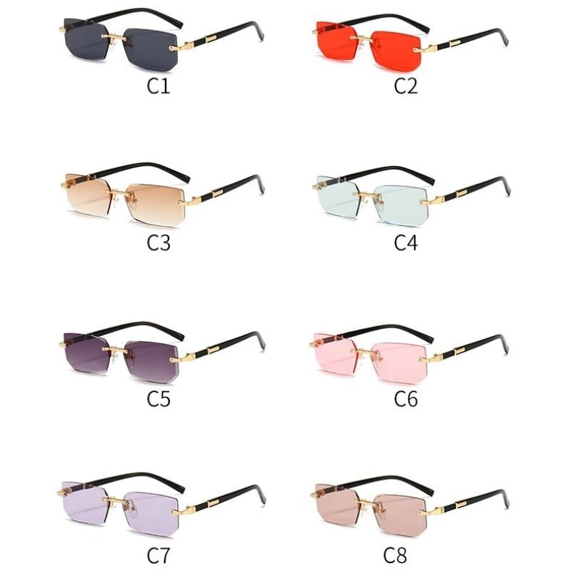 New Rimless Sunglasses Men and ladies Fashion Square Cut Edge Sunglasses Personalised Trend Outdoor Anti-ultraviolet Goggles