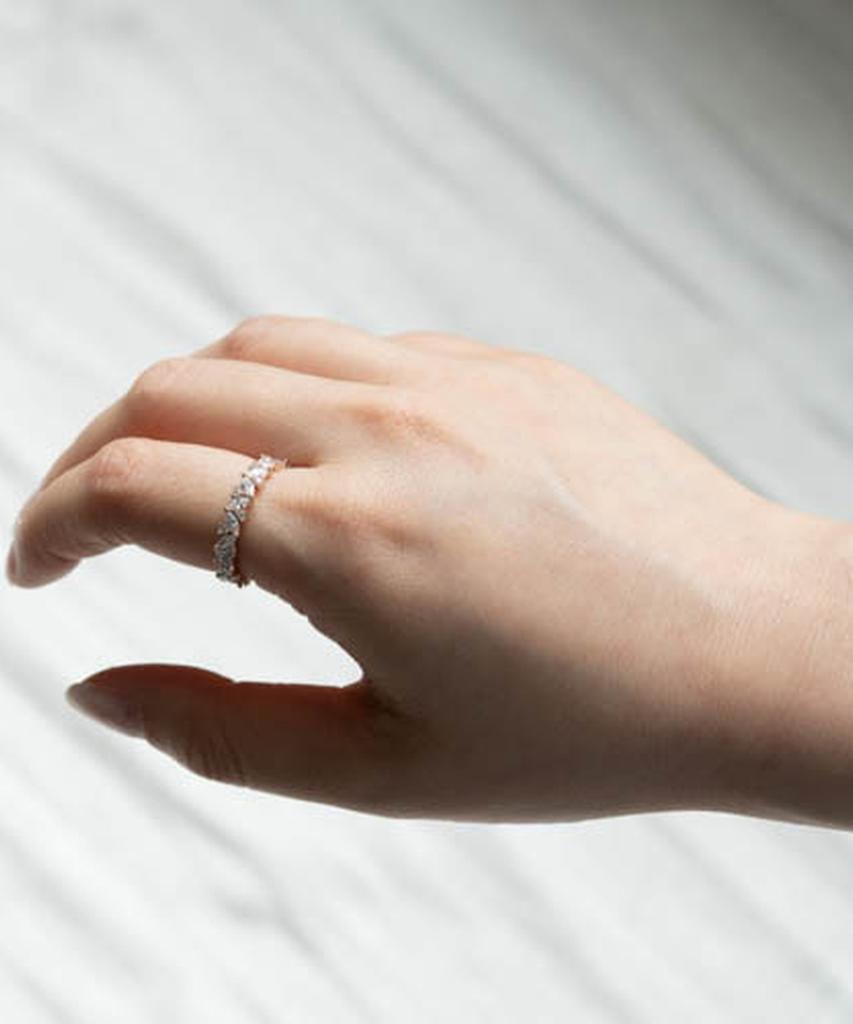 Серебряное кольцо Alleun из стерлингового серебра 925 пробы, кубическое серебро, Колено, Дружба, Зигзаг