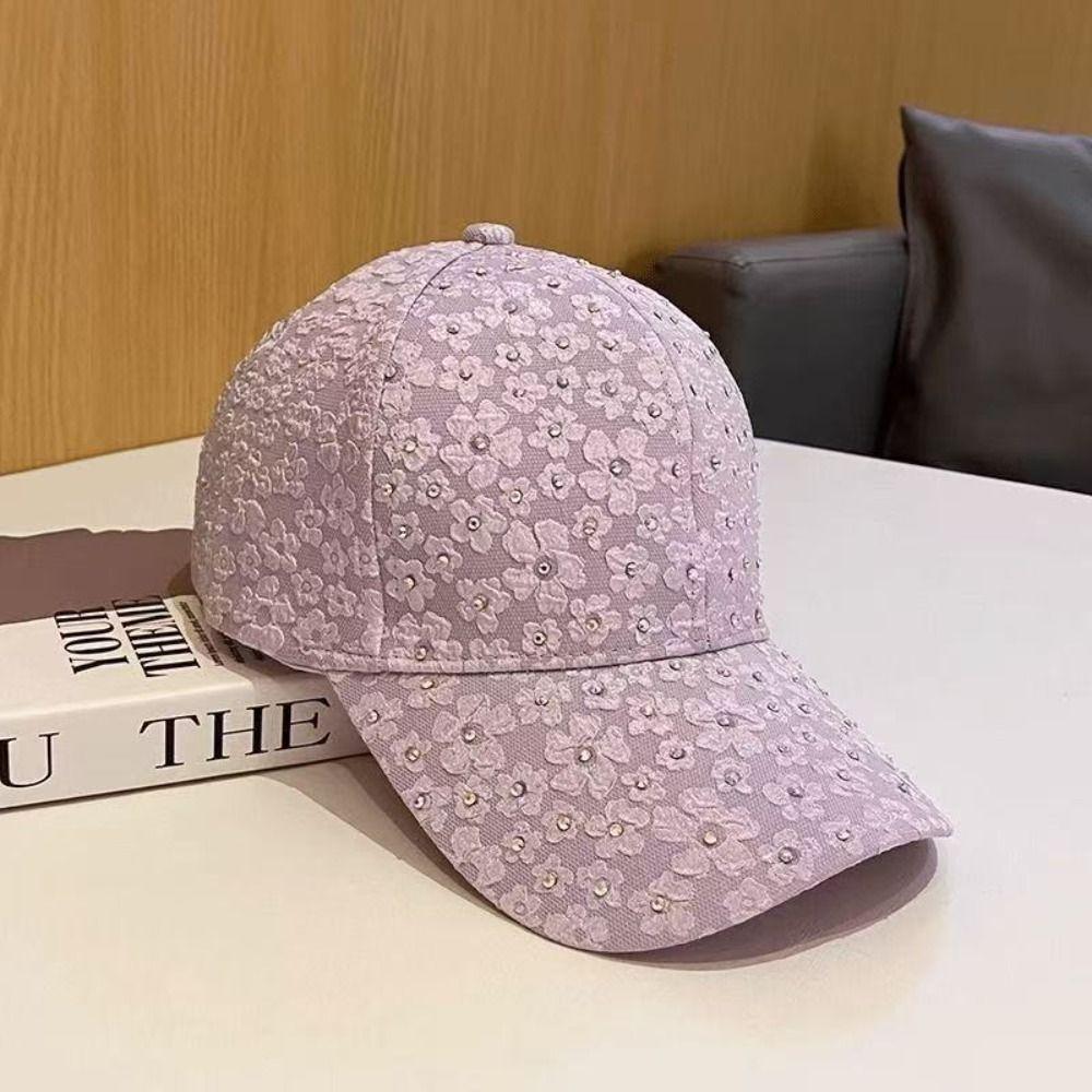 Adjustable Flower Baseball Hat Breathable Elegant Hat Casual Floral Baseball Cap Female Fashion