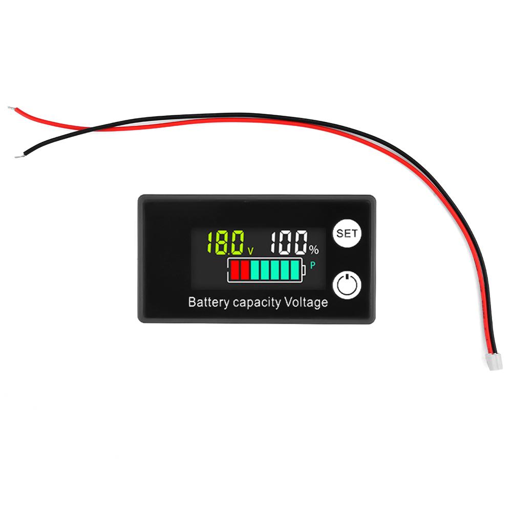 6133A DC8-100V Voltmeter Digital Battery Indicator Voltage Meter Lithium Ion Battery Capacity Monitor Temperature alarm function