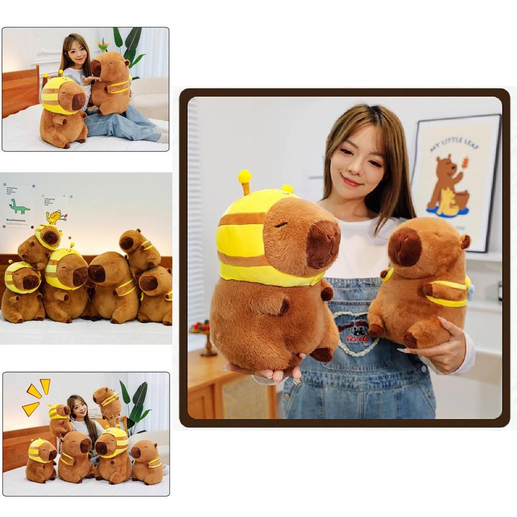 Cute Adorable Capybara Plush Toy With Bee Hat Perfect For Birthday Gifts And Collecting