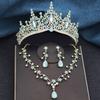 3 шт. Наборы свадебных украшений с короной принцессы для женщин, тиары и ожерелье-чокер с цветами, серьги, набор свадебных украшений для невесты к свадебному платью
