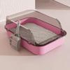 Semi-closed Cat Litter Box Pet Accessories Open Top Plastic Cat Sandbox Anti Splash Cat Toilet Kitten Litter Pan Home