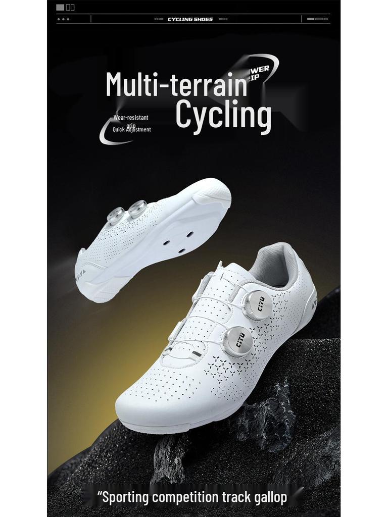 Унисекс контактные велотуфли: Дышащий, Легкий, Жесткая подошва, Двойная система BOA - Совместим с шоссейным и горным велосипедом