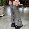 Versatile Grey Extra Long Over-the-Knee Women's Thigh-High Leg Warmers for Autumn and Winter