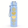 1PC Stack Golden Heart Silhouette 750ml Color Plastic Sports Water Bottle Leakproof Flip Straw Lid For Sports Office Home Use