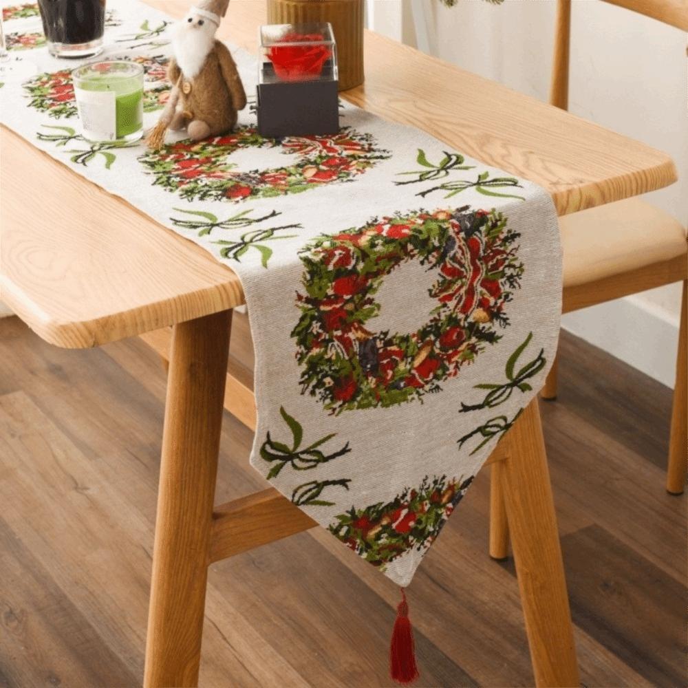Tassel Christmas Table Runner Long Tablecloth Creative Table Cover Table Decoration