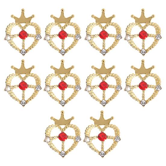 10 шт. стили для ногтей, украшения со стразами, блестящий маникюр, искусство DIY, разнообразные 3D Корона, сердце, подвеска для ногтей