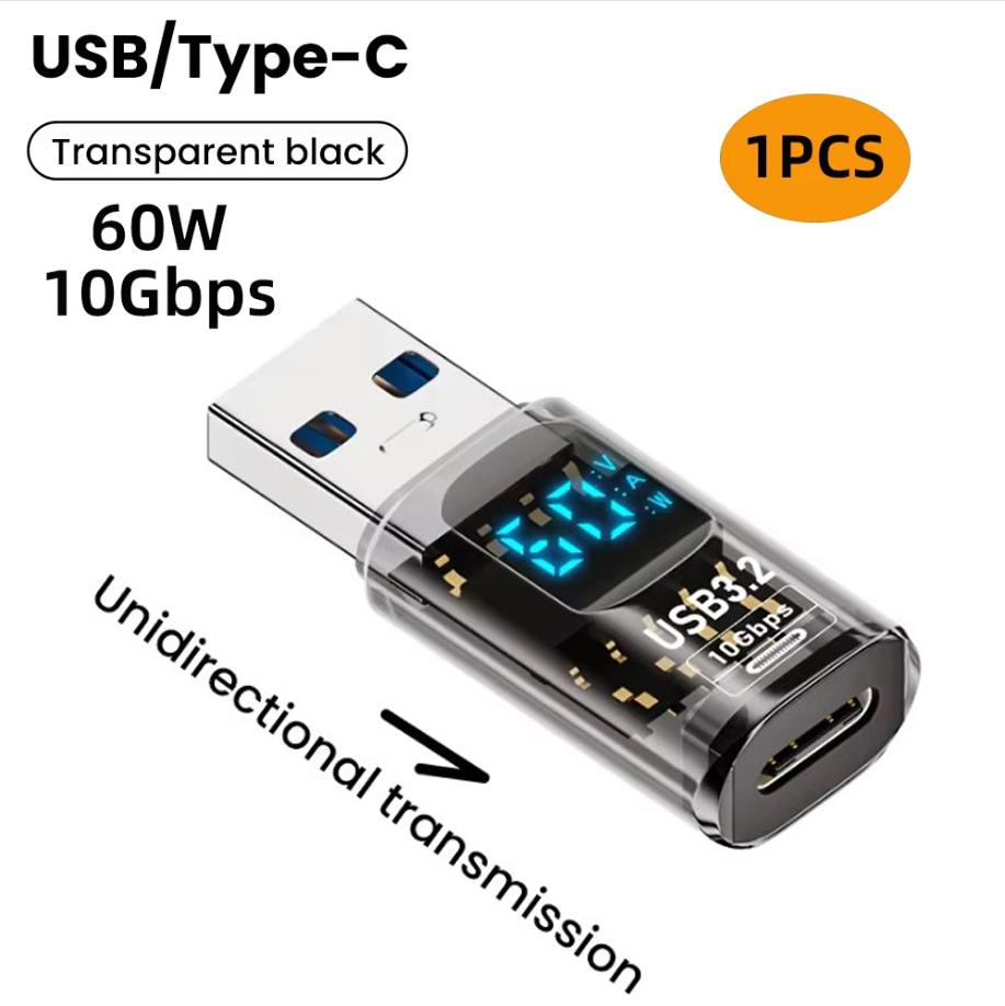 Адаптер USB3.2 с цифровым дисплеем 4K@60Гц USB-C OTG для iPhone16 15 Pro Max Samsung iPad PC Ноутбук Быстрая зарядка 36Вт/PD-60Вт Синхронизация данных