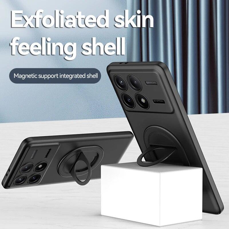 Для POCO X6 Pro автомобильный магнитный чехол-держатель-невидимка для Redmi Note 13 5G 12 Pro Plus матовый противоударный чехол из ТПУ, бампер
