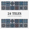 24 Pieces European Pattern Self-Adhesive Tile Sticker Waterproof And Oil-Proof Kitchen Bathroom Wall Decoration Matte Film Pvc Wall Sticker