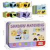 Montessori Iron Box Shadow Matching Board Game Wooden Find Shadow Matched Images Animal Fruit Blocks Puzzles Educational Toys