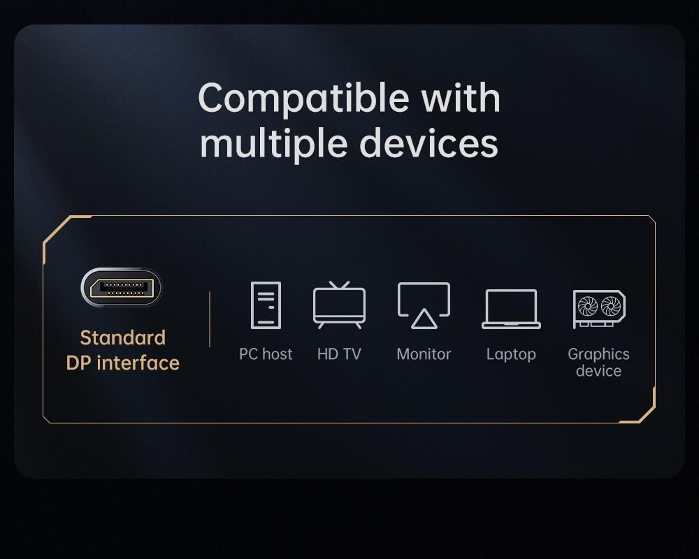 Mcdodo Mini Dp To Dp 4K Hdr Monitor Cable Black 2M Ca-8150