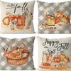 Thanksgiving New Pillow Case Autumn Pumpkin Print Letter Pillow Home Cushion Set Decoration
