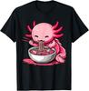 Anime Kawaii Axolotl Eating Ramen Noodles Kids Teen Girl Boy T-Shirt