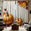 Комплект из 2 предметов HD Хэллоуин Желтая тыква Кленовый лист декоративная занавеска Белый галстук цифровая печать занавеска Домашнее украшение стиль De