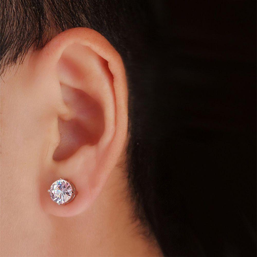 Мужские Женские Ziron Круглые Поддельные Украшения для Ушей Кристальные Клипсы Магнитные Зажимы для Ушей Корейская Каффа для Ушей