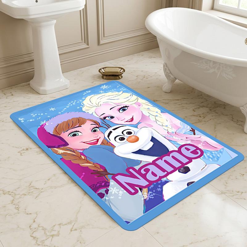 Personalized Name Princesses' Garden Living Room Non-Slip Area Rug Soft Carpet for Bedroom Kids Playroom Sofa,Office Home Decor Doormat