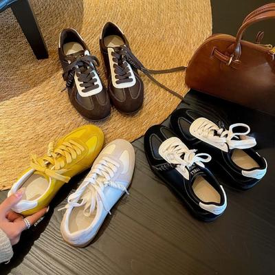 Ретро балетки, женские новые спортивные туфли на толстой подошве, повседневная обувь и кеды