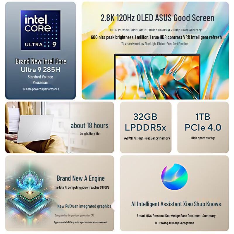 Asus Zenbook 14 OLED AI Ноутбук (Китайская версия)