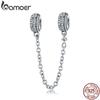 BAMOER 100% стерлинговое серебро 925 пробы, защитная цепочка Inspiration, прозрачные подвески с цирконами, подходящие для браслета-подвески