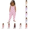 Toddler Kids Baby Girls Sleeveless Summer Valentine's Day Printed Romper Jumpsuit Playsuit Clothes