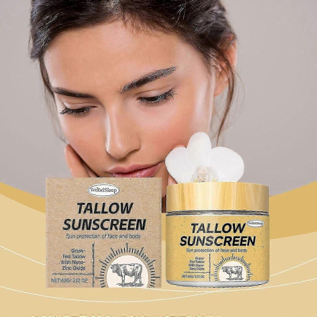 Beef Tallow Sunscreen Cream - Natural UV Protection & Moisturizer, Lightweight & Reapply for Outdoor Skin Care