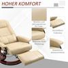Recliner, Adjustable, Reclining Function, up to 120 kg, Faux Leather, 78 x 87 x 100 cm, Cream
