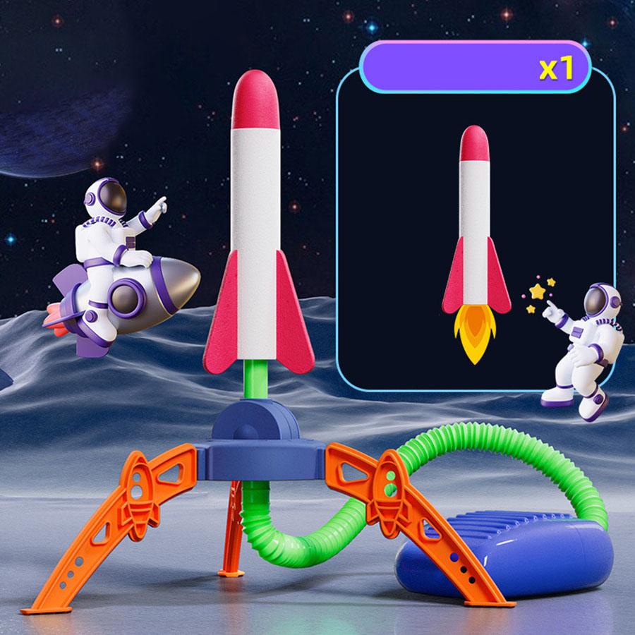 Детская воздушная ракета Насос для ног Запускатель Летающие игрушки Игровой набор Прыжки Тренировка Реакция и координация Руки-Ноги Способность судить Аксессуары Случайный