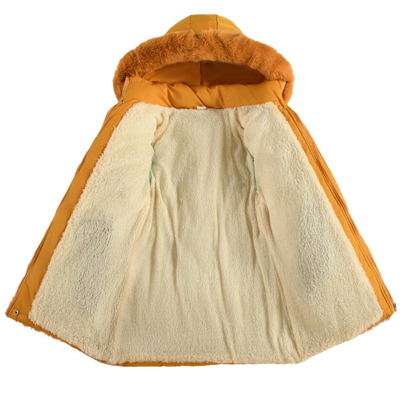 Children's Clothing, Girls' Cotton-padded Clothes, Children's Winter Jackets, Big Children's Thick Hooded Mid-length Warm Cotton-padded Clothes