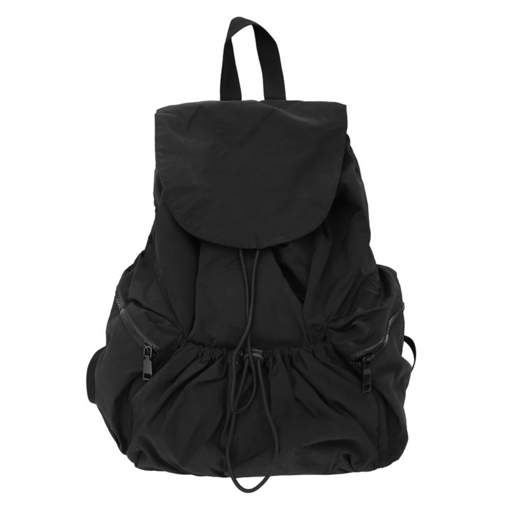 Lightweight Canvas Shoulder Bag Casual College Student Schoolbag Nylon Drawstring Backpack Travel