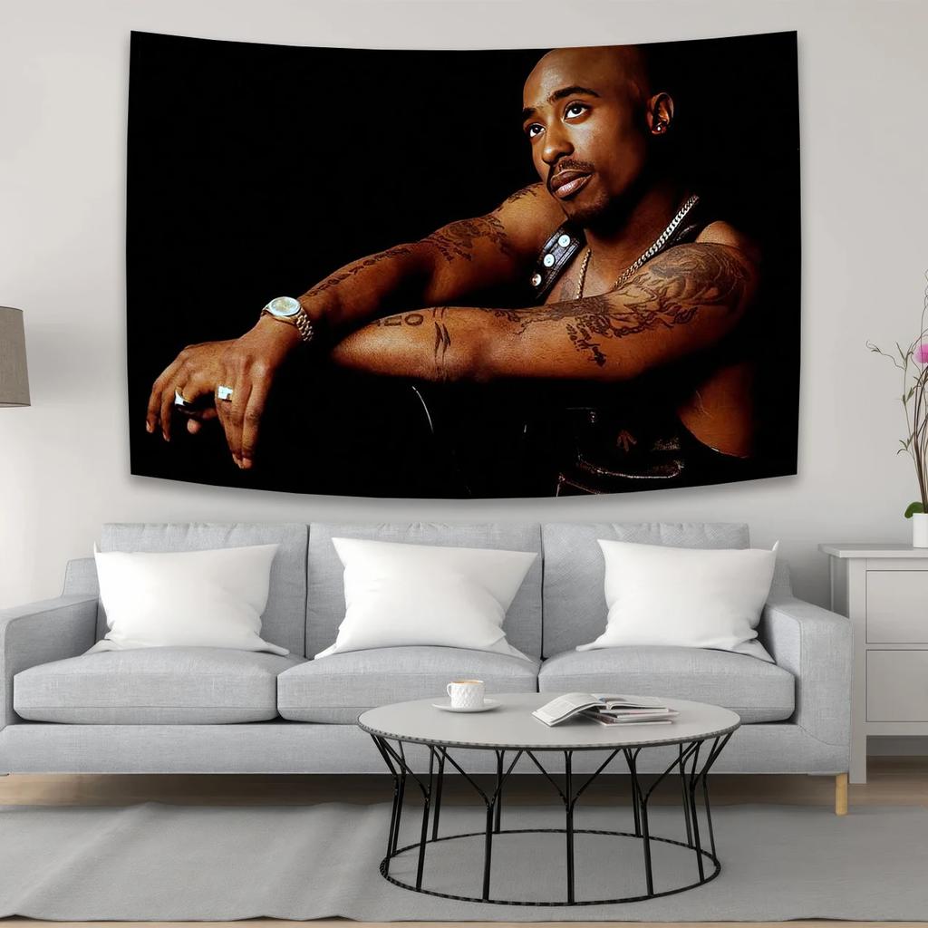 Iconic 2Pac Tapestry Legendary HipHop Art for Living Room Decor Modern Style Enhance Your Space with Music Vibes