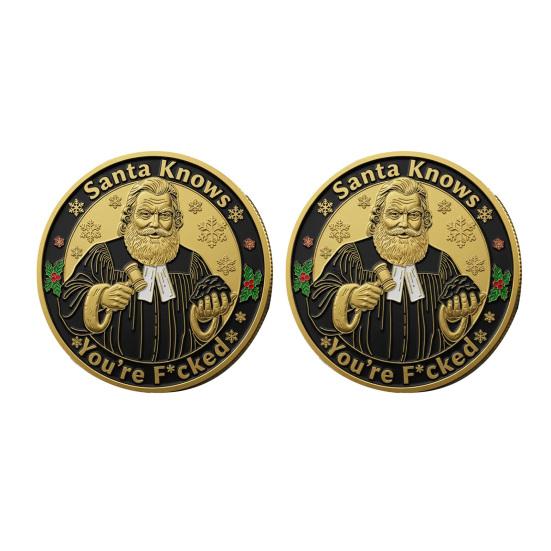 1/2/3/4/5 шт. Сувенирные монеты Металлические Рождественские подарочные монеты Рождественские декоративные памятные монеты Усилитель праздничной атмосферы