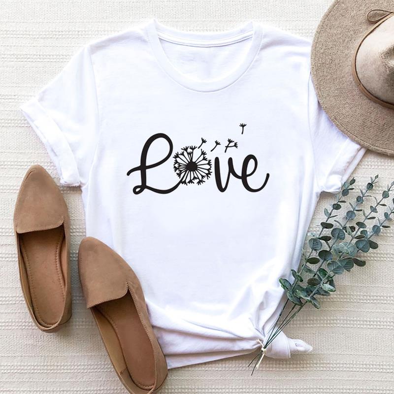 (Азиатский размер) Женская леопардовая футболка Love Heart Trend, милая одежда 90-х годов, футболка с принтом, модная футболка, женские футболки с коротким рукавом и графикой