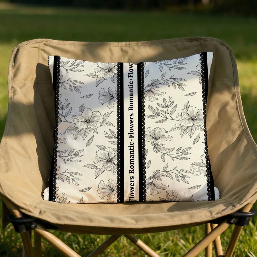 Beautiful Retro Flowers Cushion Cover Soft Reversible Durable Pillow Cover MultiScene Use for Home Car Daily Comfort