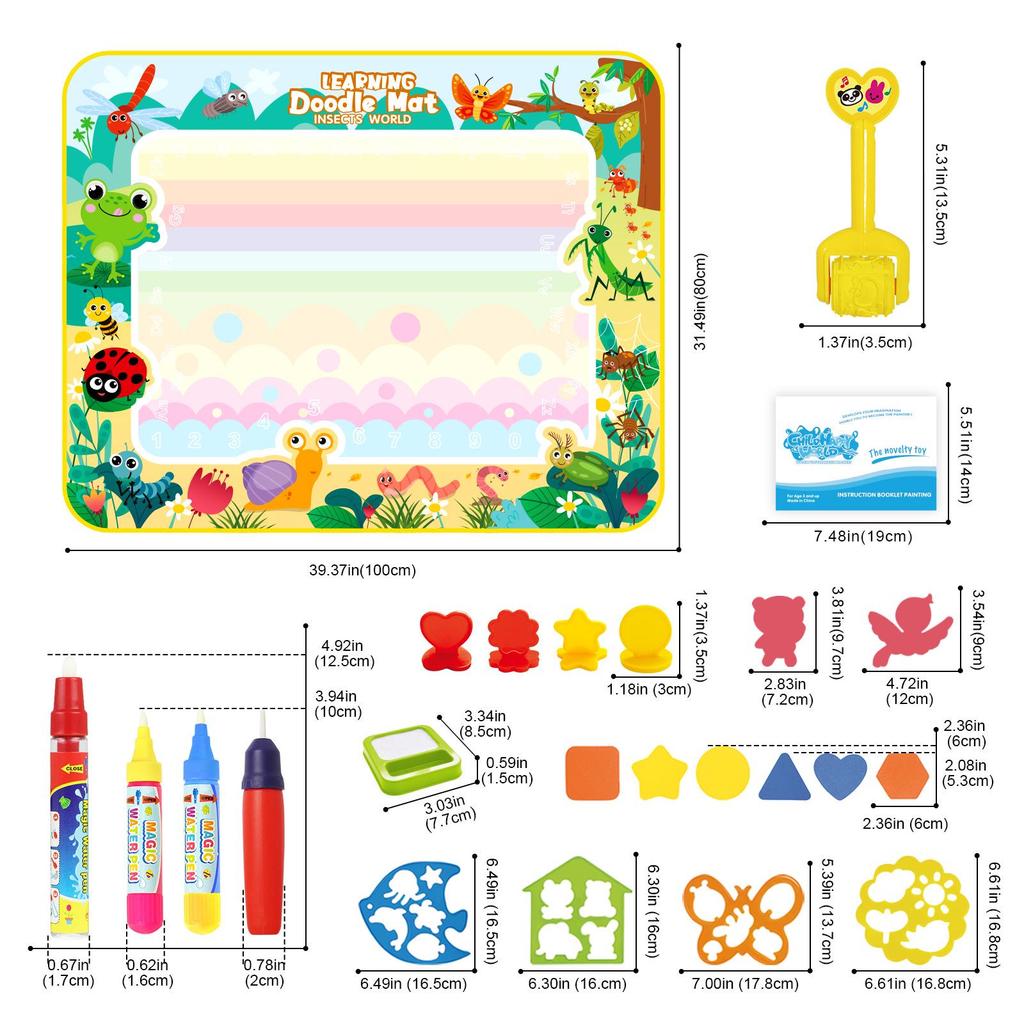 Children's Water Painting Canvas, Clear Doodle Mat, Early Education Toy, Multiple Styles