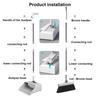 3-in-1 Broom Dustpan Set with Built-in Comb Teeth Long Handle Adjustable Extension Poles Retractable Floor