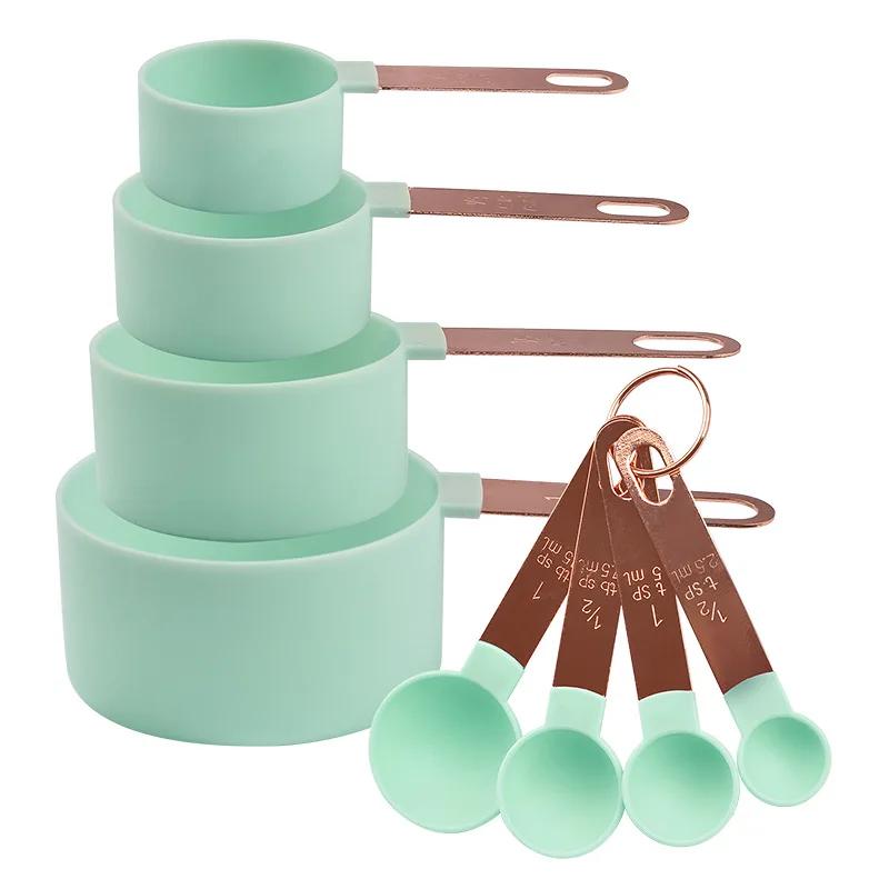 8 шт./набор мерных стаканов, ложек с ручкой из нержавеющей стали, для выпечки, тортов, кондитерских изделий, кухонных принадлежностей, для измерения емкости, кухонный гаджет